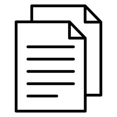 İnce çizgi biçimli Vector grafik tasarımı ile belge, dosya, kağıt simgesi