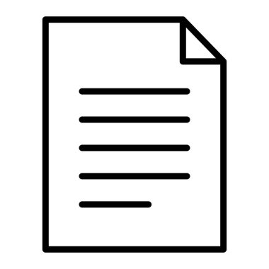İnce çizgi biçimli Vector grafik tasarımı ile belge, dosya, kağıt simgesi