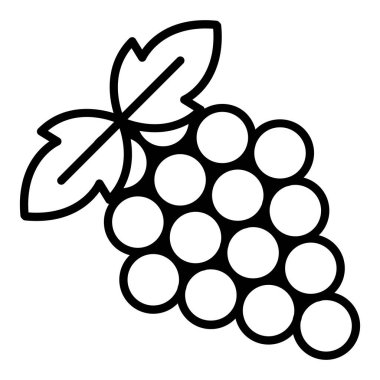 İnce çizgi biçimi Vektör grafik tasarımı ile üzüm simgesi