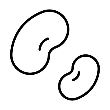 İnce çizgi biçimli fasulye ikonu Vektör illüstrasyon grafik tasarımı