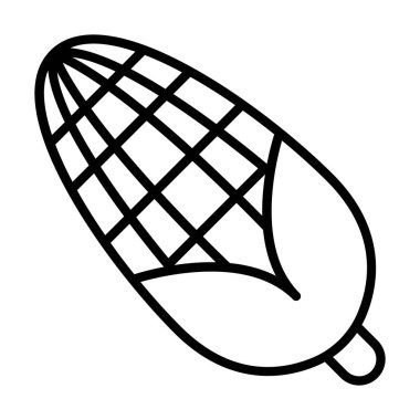 İnce çizgi biçimli mısır ikonu Vektör illüstrasyon grafik tasarımı