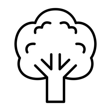 İnce çizgi biçimli Brokoli simgesi biçimi Vektör grafik tasarımı