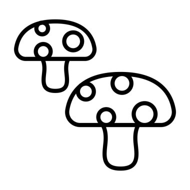 İnce çizgi biçimli mantar simgesi Vektör grafik tasarımı