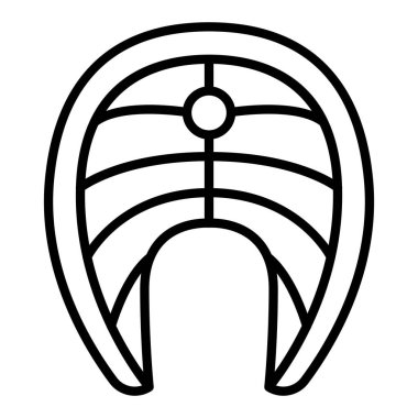 İnce çizgi biçimli somon simgesi Vektör çizimi grafik tasarımı