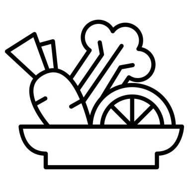 İnce çizgi biçimli sebze ikonu Vektör grafik tasarımı