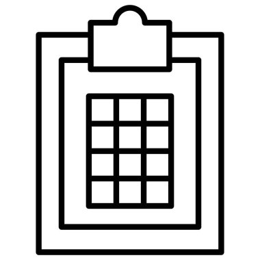 İnce satır biçimi Vektör illüstrasyon grafik tasarımı ile kontrol listesi simgesi