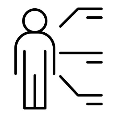 İnce çizgi biçimli Vector grafik tasarımı ile vücut bileşimi analiz simgesi