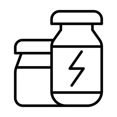 İnce çizgi biçimli enerji içeceği ikonu Vektör illüstrasyon grafik tasarımı