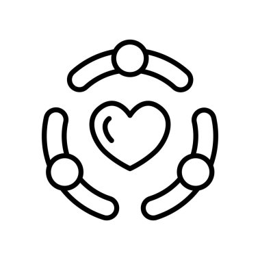 İnce çizgi biçiminde aşk simgesi Vektör illüstrasyon grafik tasarımı