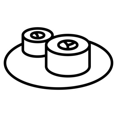 İnce çizgi biçimli Futomaki resim tasarımı simgesi