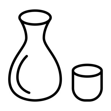 Sake simgesi ince çizgi biçimi Vektör illüstrasyon grafik tasarımı