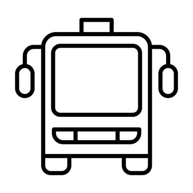 İnce çizgi biçimli Bus simgesi Vektör illüstrasyon grafik tasarımı