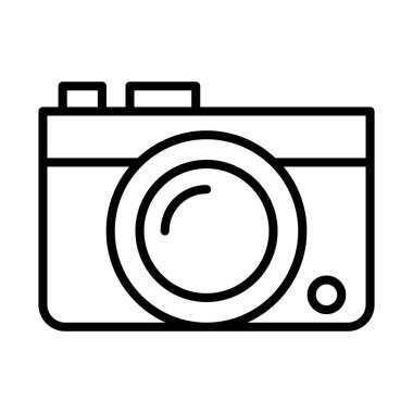 İnce çizgi biçimi vektör çizim grafik tasarımı ile kamera simgesi