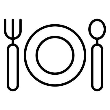 İnce çizgi biçimli yiyecek ikonu Vektör illüstrasyon grafik tasarımı