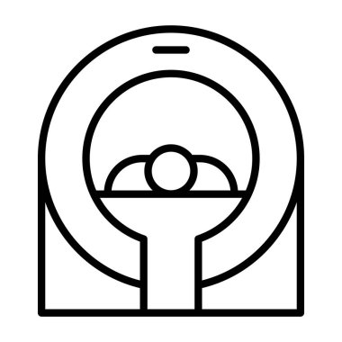 İnce çizgi biçimi Vektör grafik tasarımı ile MRI tarama simgesi