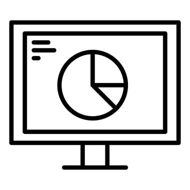 İnce çizgi biçim vektör çizimi grafik tasarımı içindeki bilgisayar simgesi