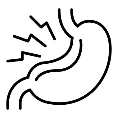 İnce çizgi biçimi Vector grafik tasarımı ile gastritis simgesi