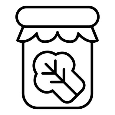 İnce çizgi biçimli Kimchi simgesi Vektör çizimi grafik tasarımı