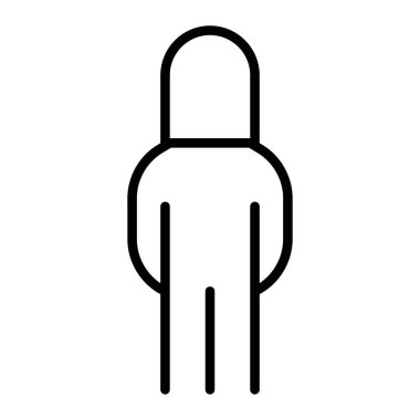 İnce çizgi biçimi vektör çizimi grafik tasarımlı kadın simgesi