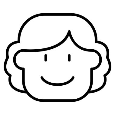 İnce çizgi biçimi vektör çizimi grafik tasarımlı kadın simgesi