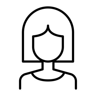 İnce çizgi biçimi vektör çizimi grafik tasarımlı kadın simgesi