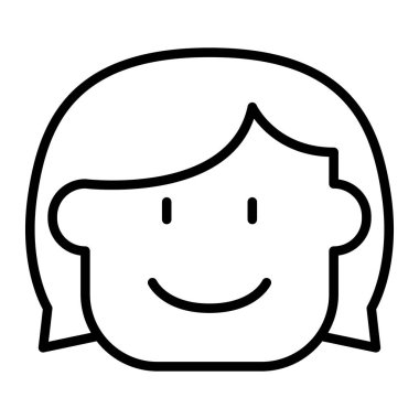 İnce çizgi biçimi vektör çizimi grafik tasarımlı kadın simgesi