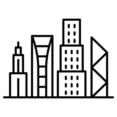 Singapur şehir simgesi ince çizgi biçimi Vektör grafik tasarımı