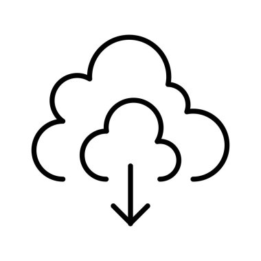 Cloud computing icon in thin line style Vector illustration graphic design