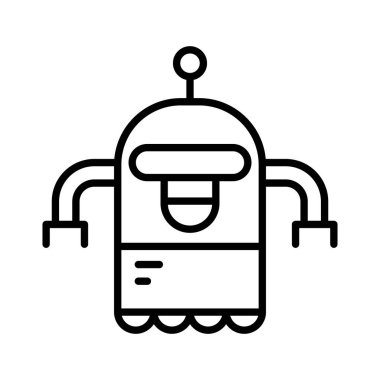 İnce çizgi biçimli robot simgesi Vektör illüstrasyon grafik tasarımı