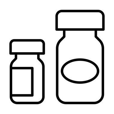 Medication icon in thin line style Vector illustration graphic design