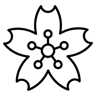Flower icon in thin line style Vector illustration graphic design