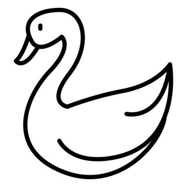 Swan icon in thin line style Vector illustration graphic design