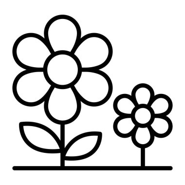 Flower icon in thin line style Vector illustration graphic design