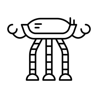 İnce çizgi biçimli robot simgesi Vektör illüstrasyon grafik tasarımı