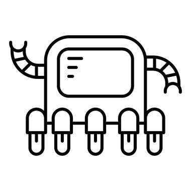 İnce çizgi biçimli robot simgesi Vektör illüstrasyon grafik tasarımı