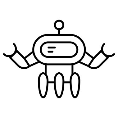 İnce çizgi biçimli robot simgesi Vektör illüstrasyon grafik tasarımı