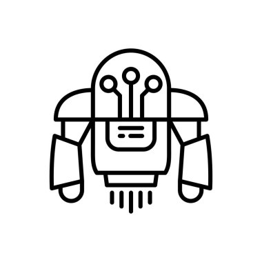 İnce çizgi biçimli robot simgesi Vektör illüstrasyon grafik tasarımı