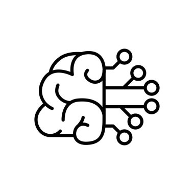 Machine learning icon in thin line style Vector illustration graphic design