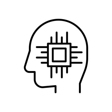 Chip icon in thin line style Vector illustration graphic design