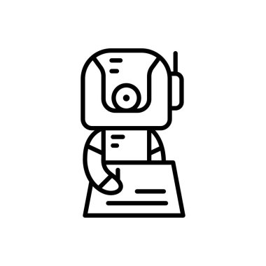 Machine learning icon in thin line style Vector illustration graphic design