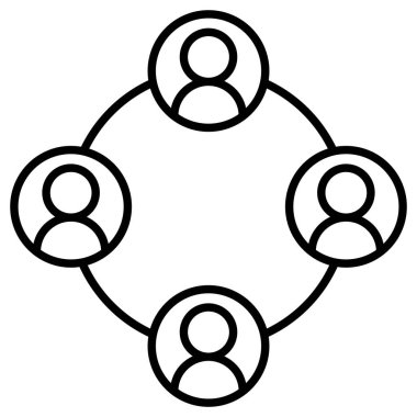 Social network icon in thin line style Vector illustration graphic design