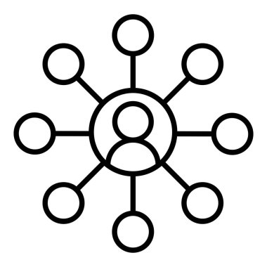 Social network icon in thin line style Vector illustration graphic design