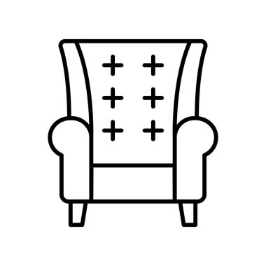Chair icon in thin line style Vector illustration graphic design