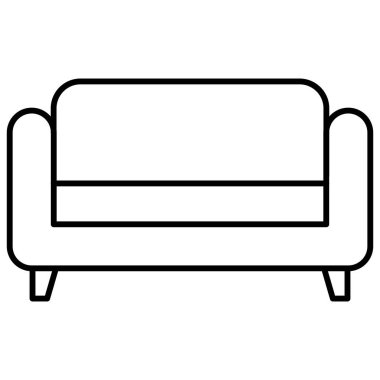 Sofa icon in thin line style Vector illustration graphic design