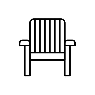 Chair icon in thin line style Vector illustration graphic design