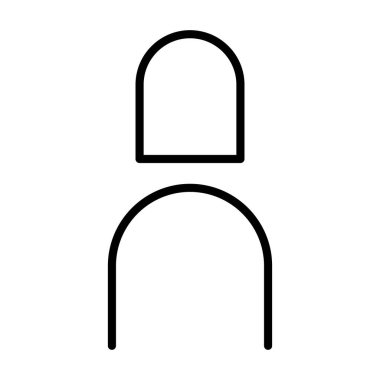 İnce çizgi biçimi vektör çizimi grafik tasarımlı kadın simgesi