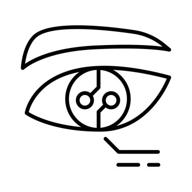 Iris scan icon in thin line style Vector illustration graphic design
