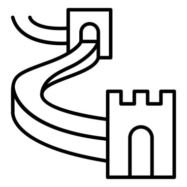 Great wall icon in thin line style Vector illustration graphic design