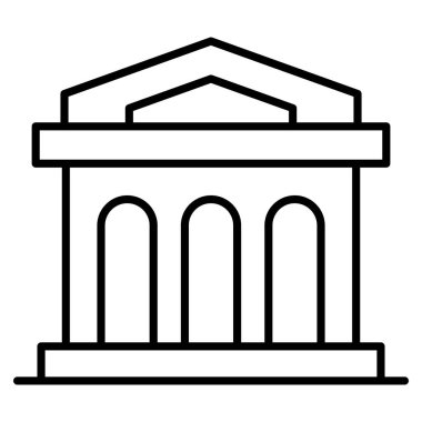 İnce çizgi biçimli müze simgesi Vektör çizimi grafik tasarımı