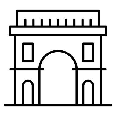 The triumphal arch icon in thin line style Vector illustration graphic design